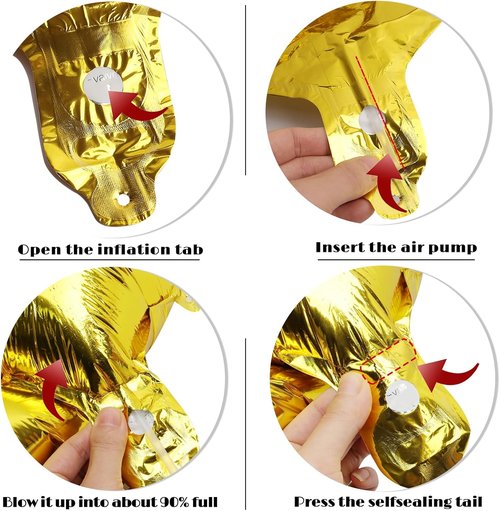 Gold Number 6 Balloon - 40 Inch Birthday Party Supplies in Gold and Black