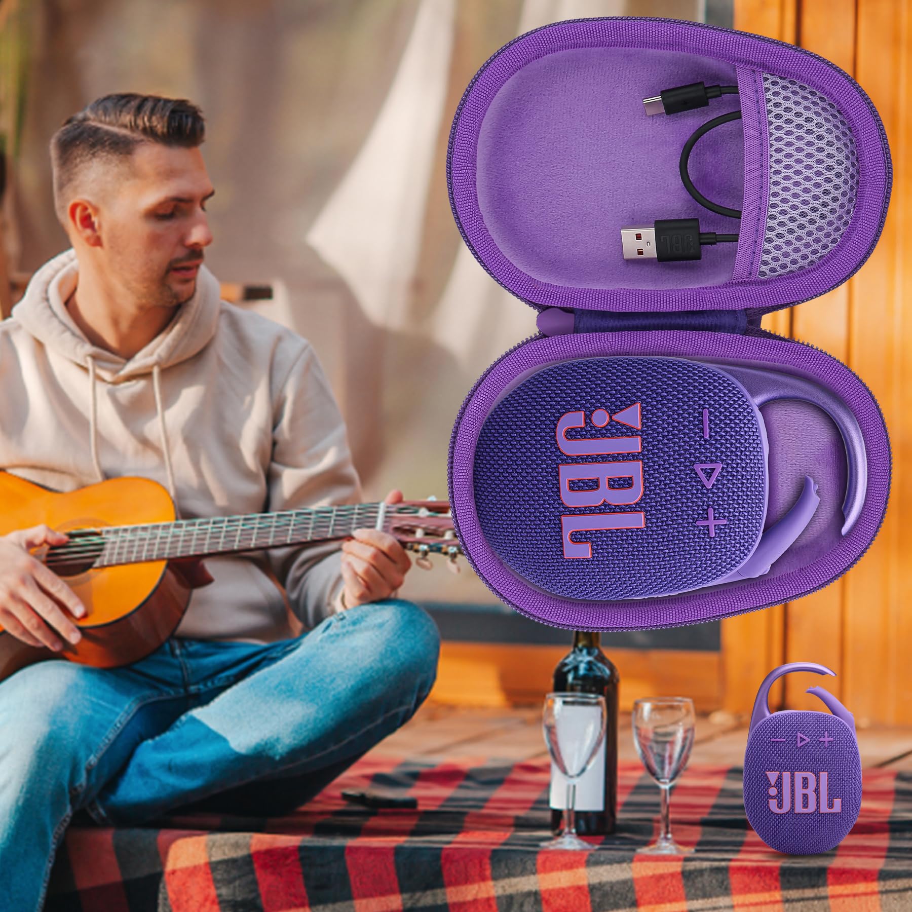 Aenllosi Hard Case for JBL Clip 5 Speaker, Purple