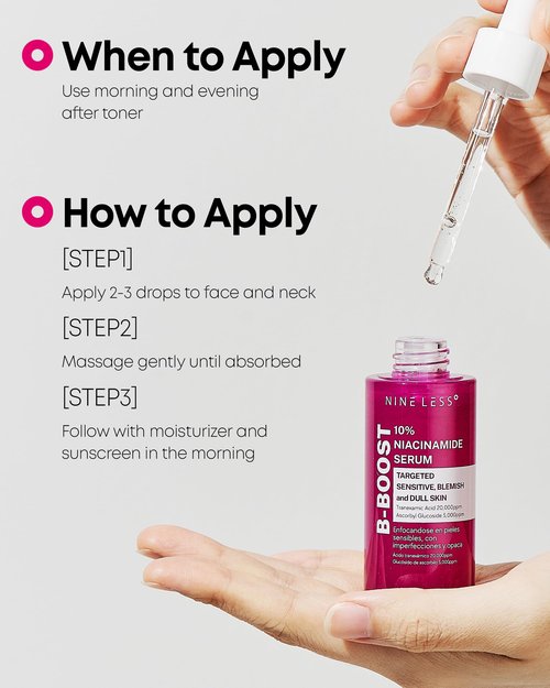 B-Boost 10% Niacinamide Serum – Korean Face Serum for Even Skin Tone – Tranexamic Acid & Glutathione – Revitalize Complexion, 1.01 fl.oz.