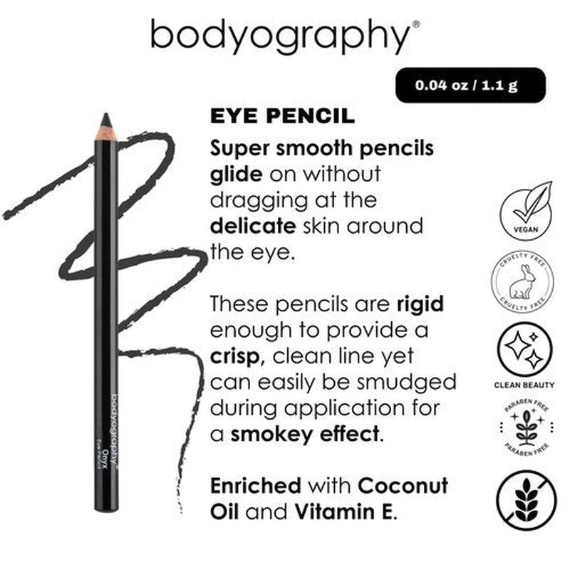 Bodyography Cream Eye Pencil, Midnight Blue - Navy Wooden Eyeliner for Eyes & Eyebrows, Long-Lasting Cruelty-Free Coconut Oil Cosmetic Liner