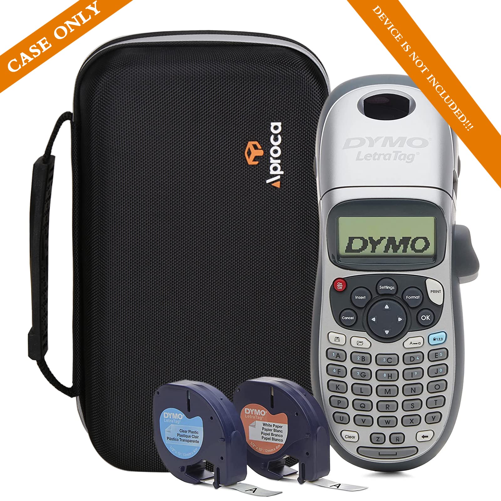 Aproca Case Compatible with DYMO LetraTag LT-100H / 100H Plus Handheld Label Maker, Storage Hard Portable Bag for Machine Tapes and Accessories -Black (Case Only)