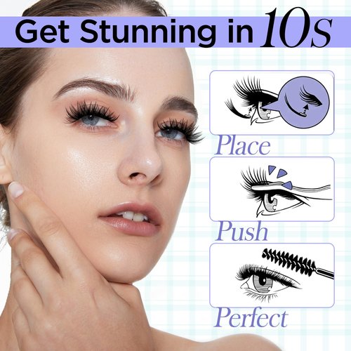 Self Adhesive Lash Clusters, Winkgiggle 100pcs No Glue Needed Self Adhesive Eye Lashes Clusters, Reusable Pre-Glued Lashes No Remover No Residue for Beginners（Volume-Mixed）