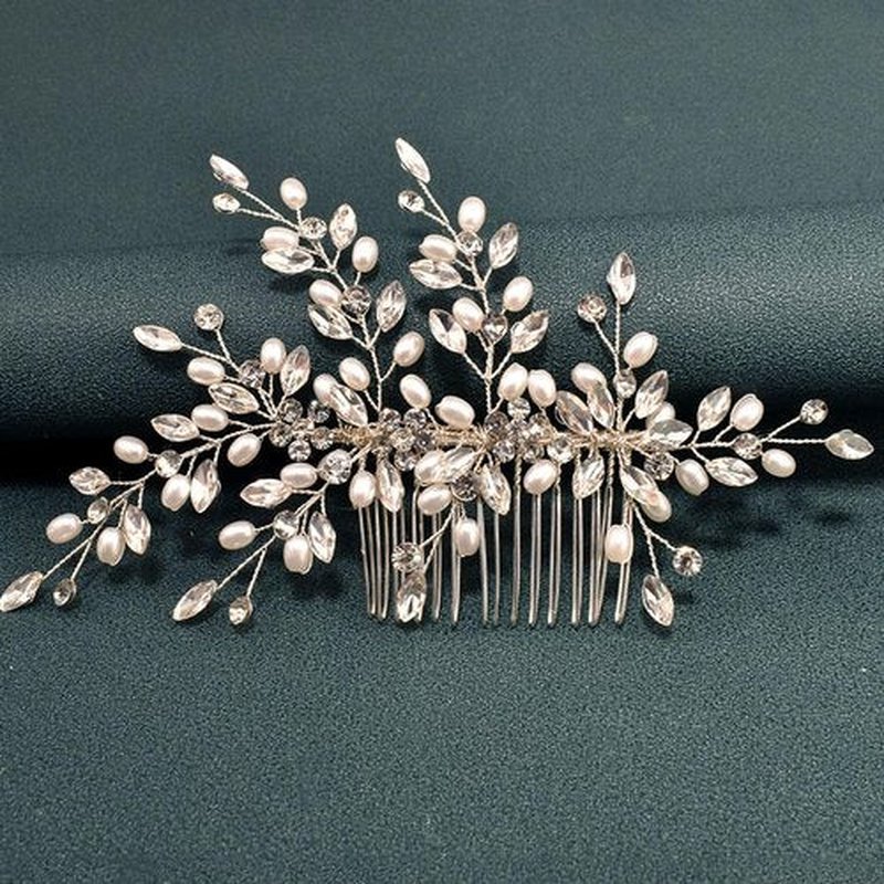 Mpoikba Bride Headpiece, Bridal Hair accessories, Elegant Wedding Hair Pieces for Brides(Silver)