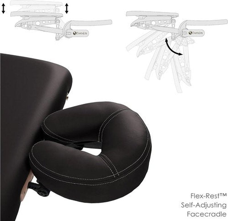 EARTHLITE Portable Massage Table Package AVALON - Premium Flex-Rest Face Cradle & Strata Cushion, 30”x73”