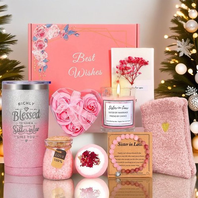Sister in Law Gifts, Best Sister in Law Birthday Gifts, Mother's Day, Wedding Or Thanksgiving Day Best Gifts for Sister-in-Law, Sister-in-Law Spa Gift Basket Set