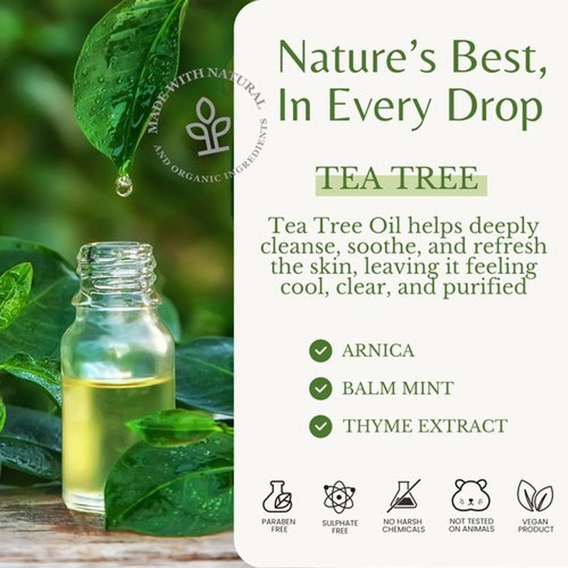 EDENIKA BOTANICALS Tea Tree Oil Body Wash, Cleanses & Relieves Itchy Skin, Soothes Jock Itch, Acne & Ringworm, Shower Gel for Dry and Sensitive Skin, Women & Men, Organic & Natural, 16 fl oz, 2-Pack