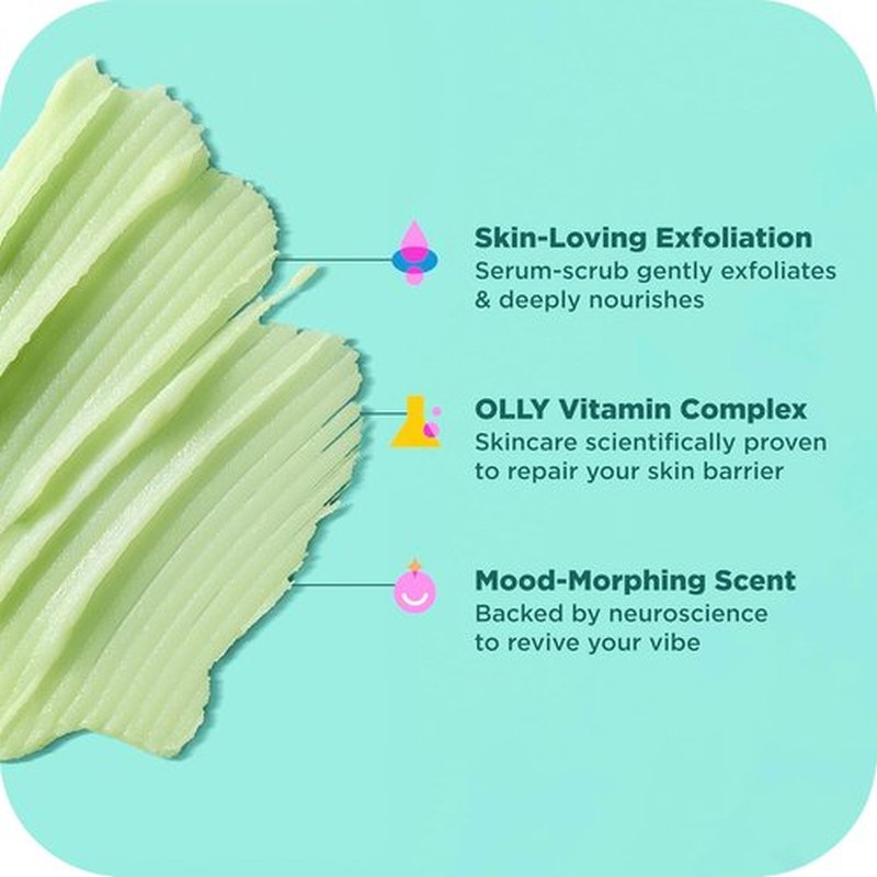 OLLY Body Wash & Scrub Mini Pack - Hydrate & Repair Skin Barrier | 4 Count, 3 oz