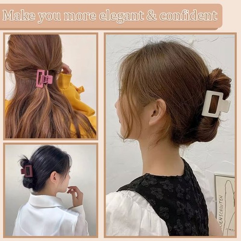 20 PCS Matte Hair Clips: 2 Inch Rectangle Non-Slip Clamps for All Hair Types - Strong Hold, Cute Colors for Women & Girls
