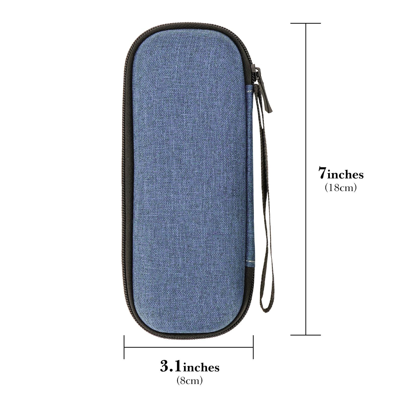 Linkidea Cartridge Razor Travel Case Compatible with Gillette Fusion 5, Mach 3, Hard Shell Shaving Razor Holder with Mesh Pocket, Portable Grooming Organizer (Blue)