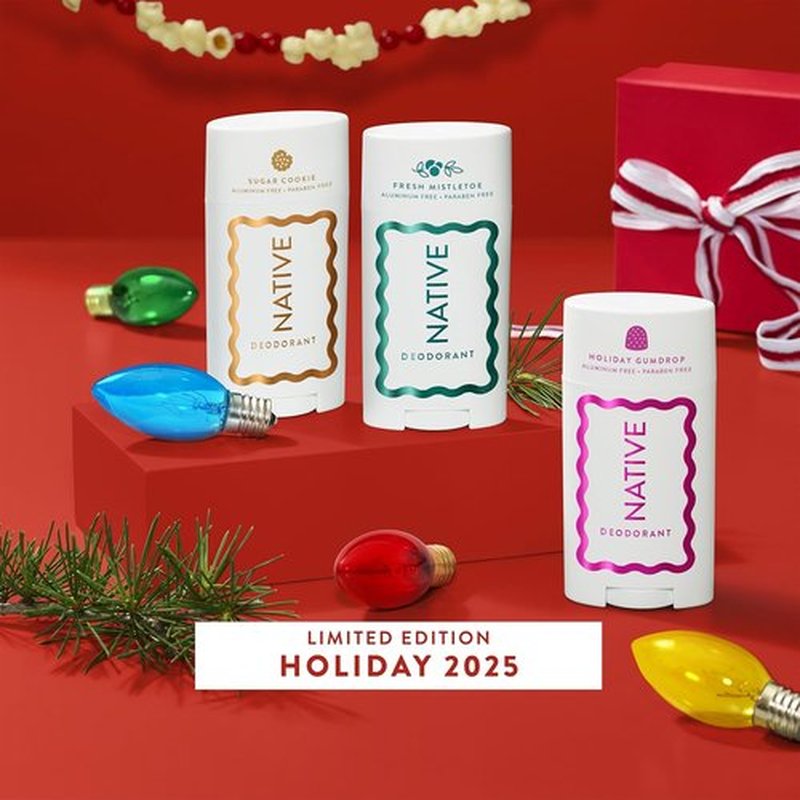 Native Deodorant - Holiday Edition Fresh Mistletoe Scent | 72-Hour Odor Control, Aluminum-Free, Unisex