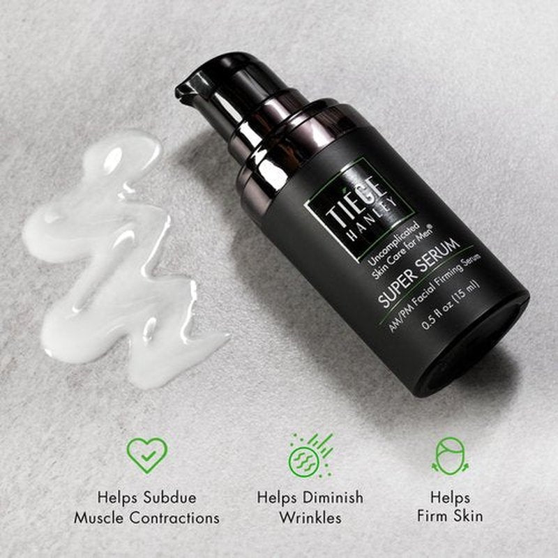Tiege Hanley Anti Aging Face Serum for Men, Super Serum with Peptides, Retinyl Palmitate, and Sodium Hyaluronate to Firm Skin and Reduce Fine Lines, Men’s Skin Care, 0.5 Fl Oz