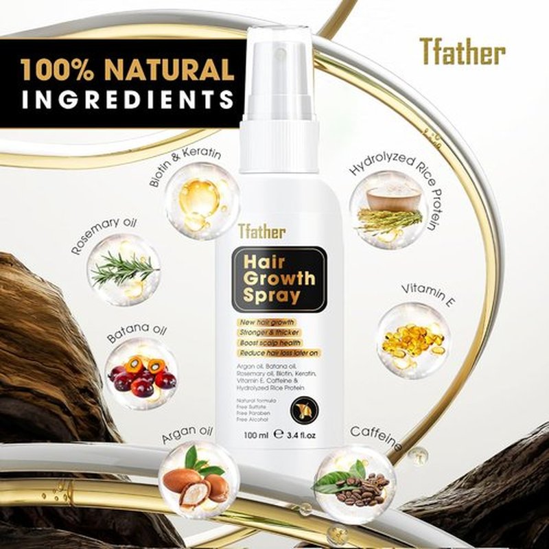 Herb Hair Growth Oil Spray - Strengthening Serum for Dry Scalp & Thinning Hair Regrowth