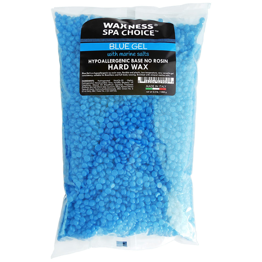 Waxness Spa Choice No Rosin Blue Gel Waxing Kit with 2.2 Lb / 1 Kg Wax Bag