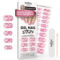 MOYOU LONDON Semi Cured Gel Nail Strips - 20 Pcs. Waterproof Gel Nail Wraps, Cures in Sunlight or UV/LED Lamp, Lasts Up to 2+ Weeks, Stretchable, Easy to Apply & Remove, Vegan & Cruelty-Free