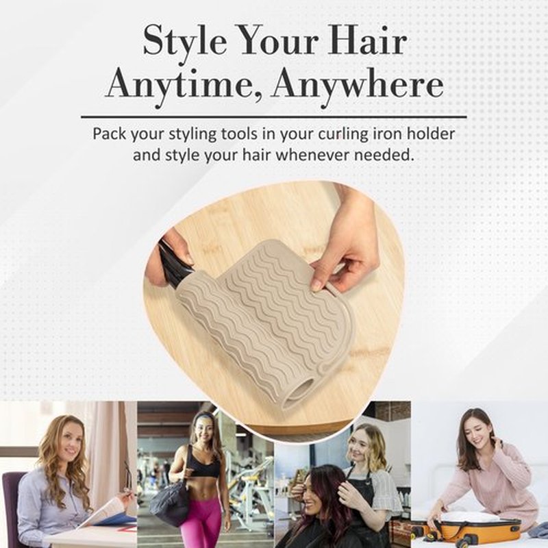 Milaya Beauty Vanity Accessories - Heat Resistant Mat – Silicone Flat Iron & Curling Iron Holder, Non-Slip Vanity Mat & Hot Tool Mat for Home, Salon, or Travel Use
