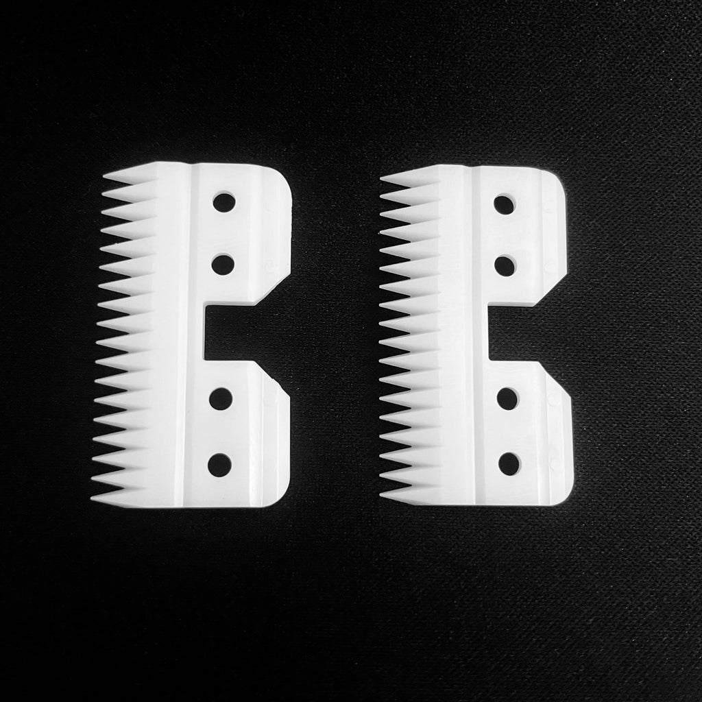 18 Teeth Ceramic Blade Compatible with Oster Fast Feed Clippers Replacement Blades for A5 Grooming Cutter Series, fit for Wahl KM Series, fit for Andis Blade Parts (3FC, 4FC, 5FC, 7FC, #9, #10), White