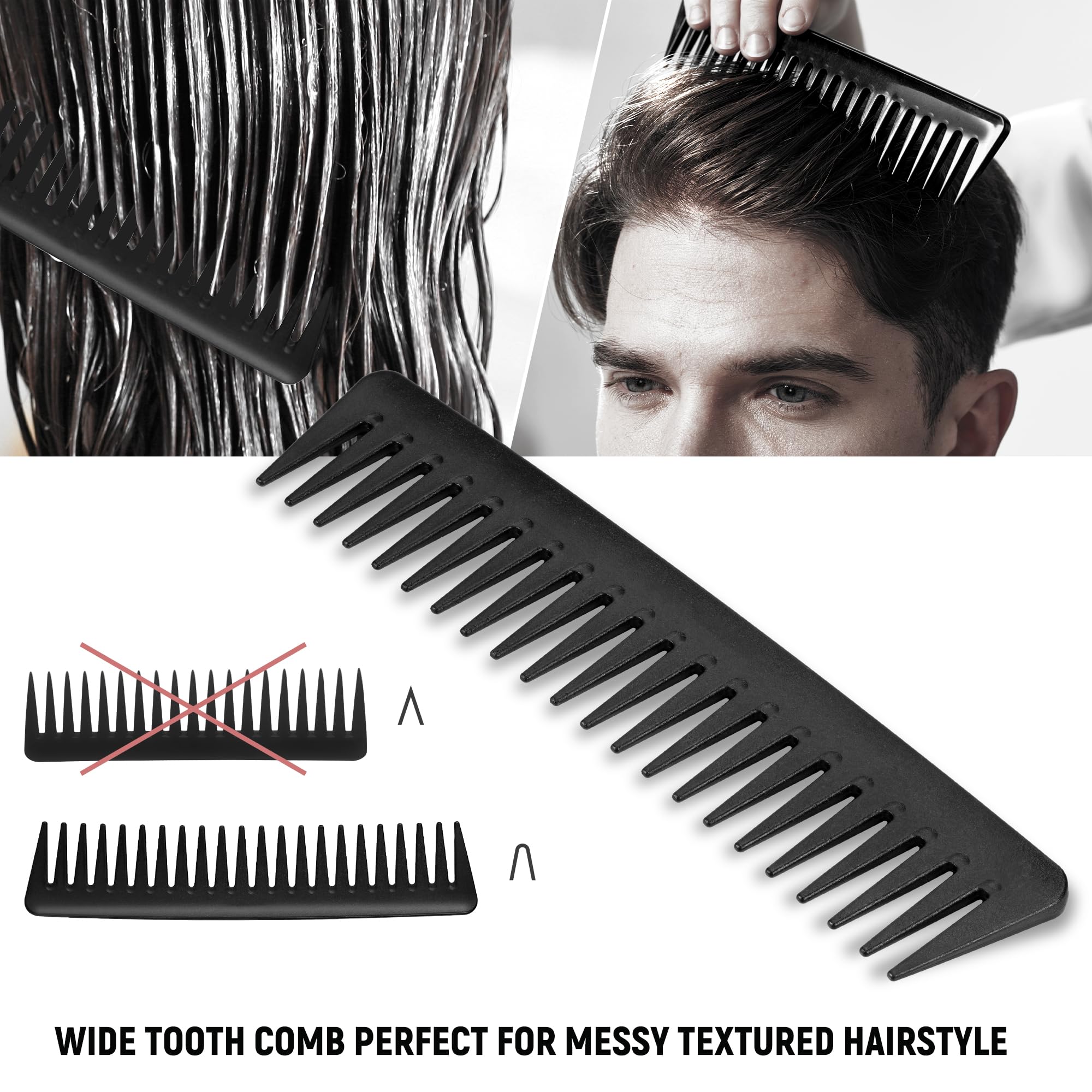 SALONSILK Hair Brush for Men, Men Hair Brush & Styling Comb Set