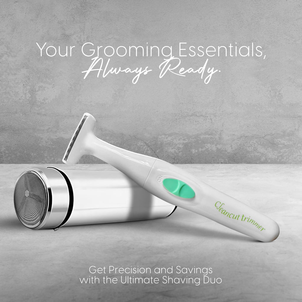 Cleancut T-Shape Personal Shaver for Men and Women, Pubic Hair Trimmer for Intimate Areas, Cordless, Designed for Full Body Grooming – Made in Japan
