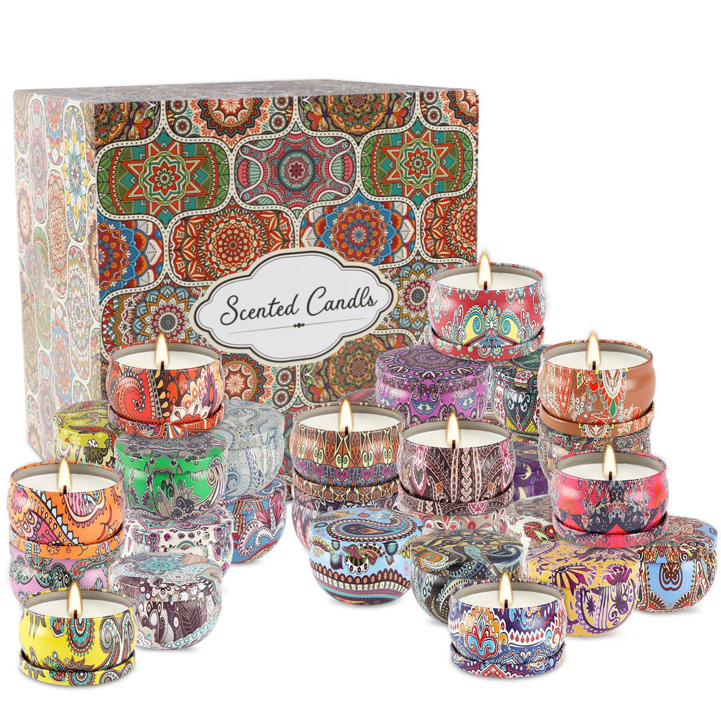 Pliadvbu 2.5×36 Gift Set Scented Candles for Women, Soy Wax Aromatherapy Candles for Thanksgiving, Christmas, Birthday, Mother's Day,Valentine's Day