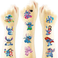 JCQAYB 100Sheets Stitch Temporary Tattoos Birthday Themed Party Supplies Decoration Favors Cartoon Cute Sticker for Kids Boys Home Activity Class Prizes Carnival Christmas Rewards