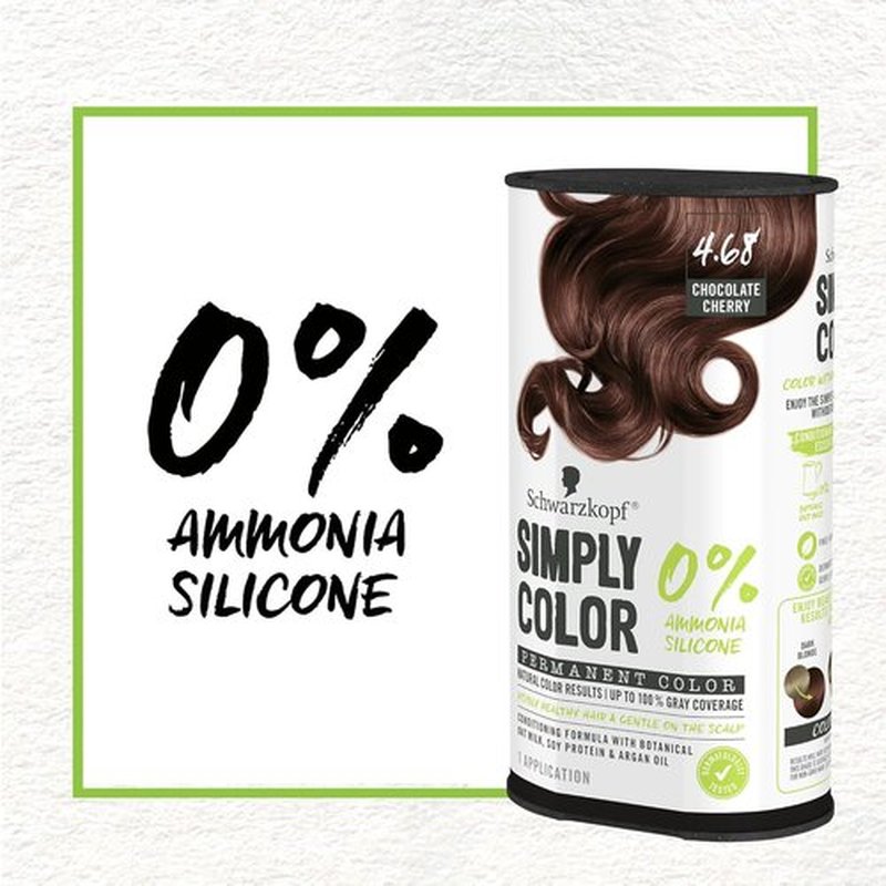 Schwarzkopf Simply Color Permanent Hair Dye - 4.68 Chocolate Cherry | Long-Lasting, Nourishing Formula, Ammonia-Free