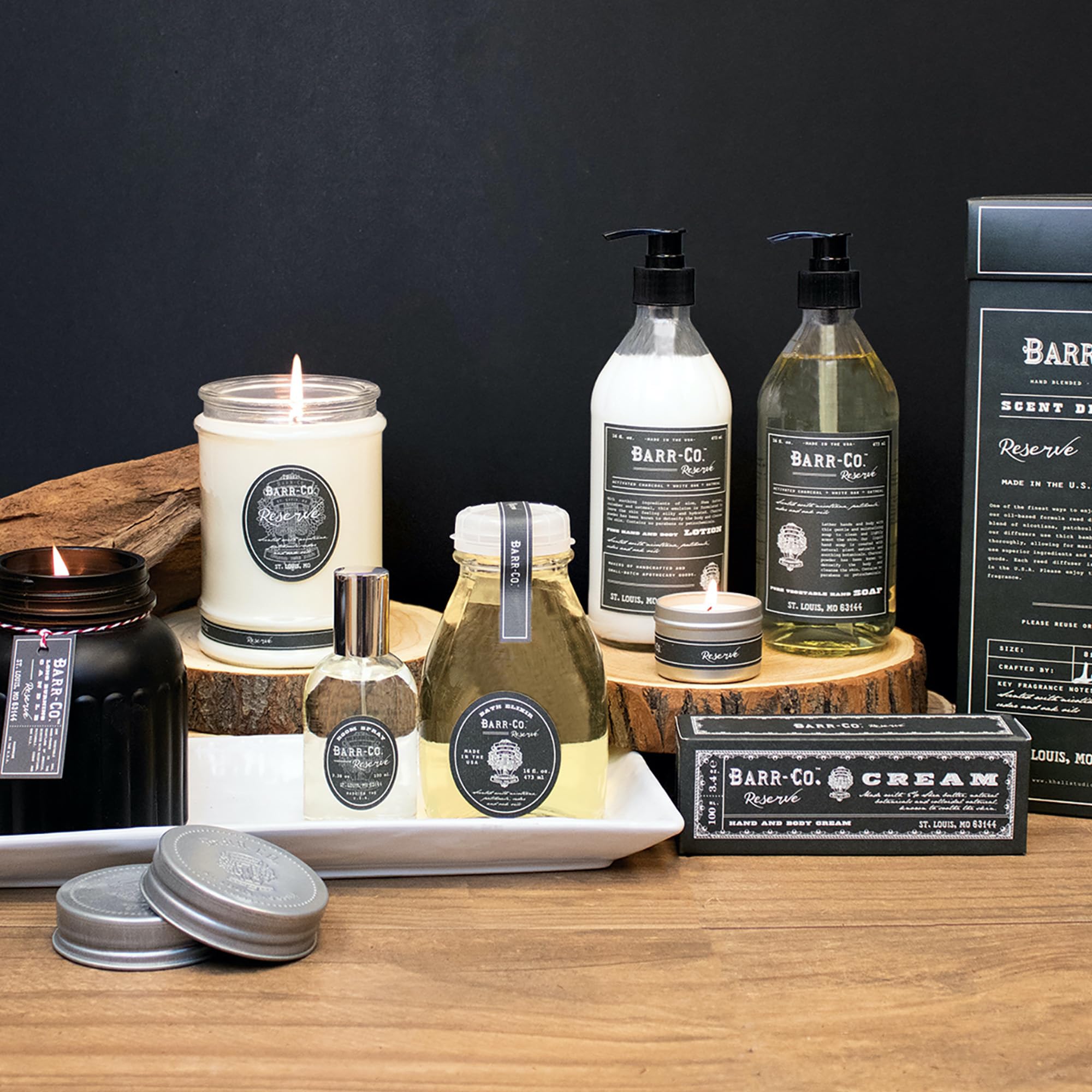 BARR-CO. Reserve Hand & Body Cream, Woody Patchouli & Nicotene Aroma, Body Cream for Dry Cracked Skin, Suitable for Aging Crepey Skin, Moisturizing Shea Butter Cream, 3.4 oz