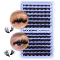 Fluff Lash Clusters 60D+80D Thick Eyelash Clusters D Curly Wispy Individual Lashes 10-18mm Cluster Eyelash Extensions 280pcs False Eyelashes DIY Flat Lash Extension by TOOCHUNAG