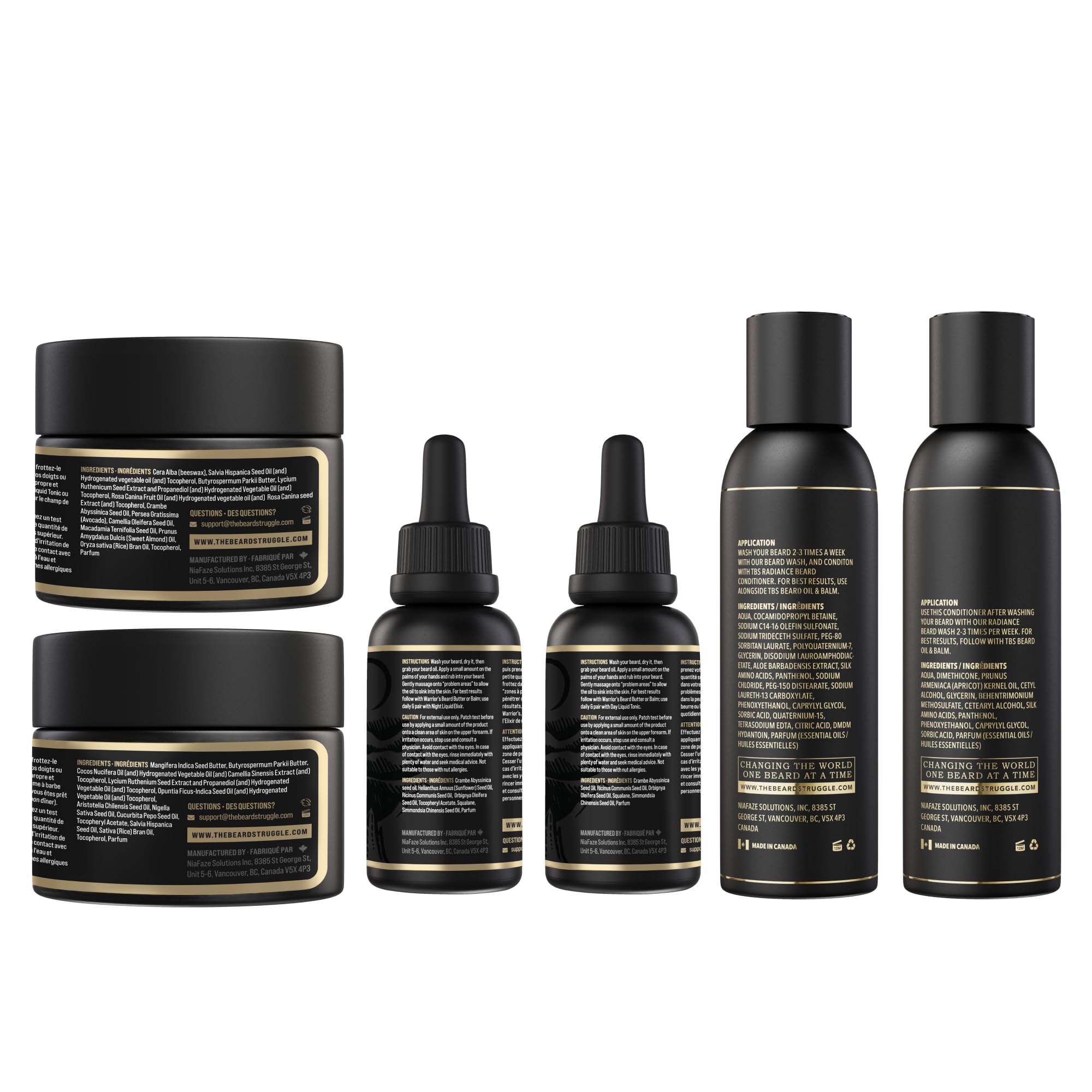 The Beard Struggle Greenlander Bundle Beard Kit - Includes Beard Cream, Beard Balm, Beard Night Oil, Beard Day Oil, Beard Wash & Beard Conditioner - Gold Collection - Valhalla's Gates