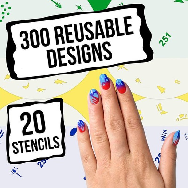 Custom Body Art Airbrush Nail Stencils - Nail Art Stencils Series #13: 340 Unique Designs from 20 Individual Templates