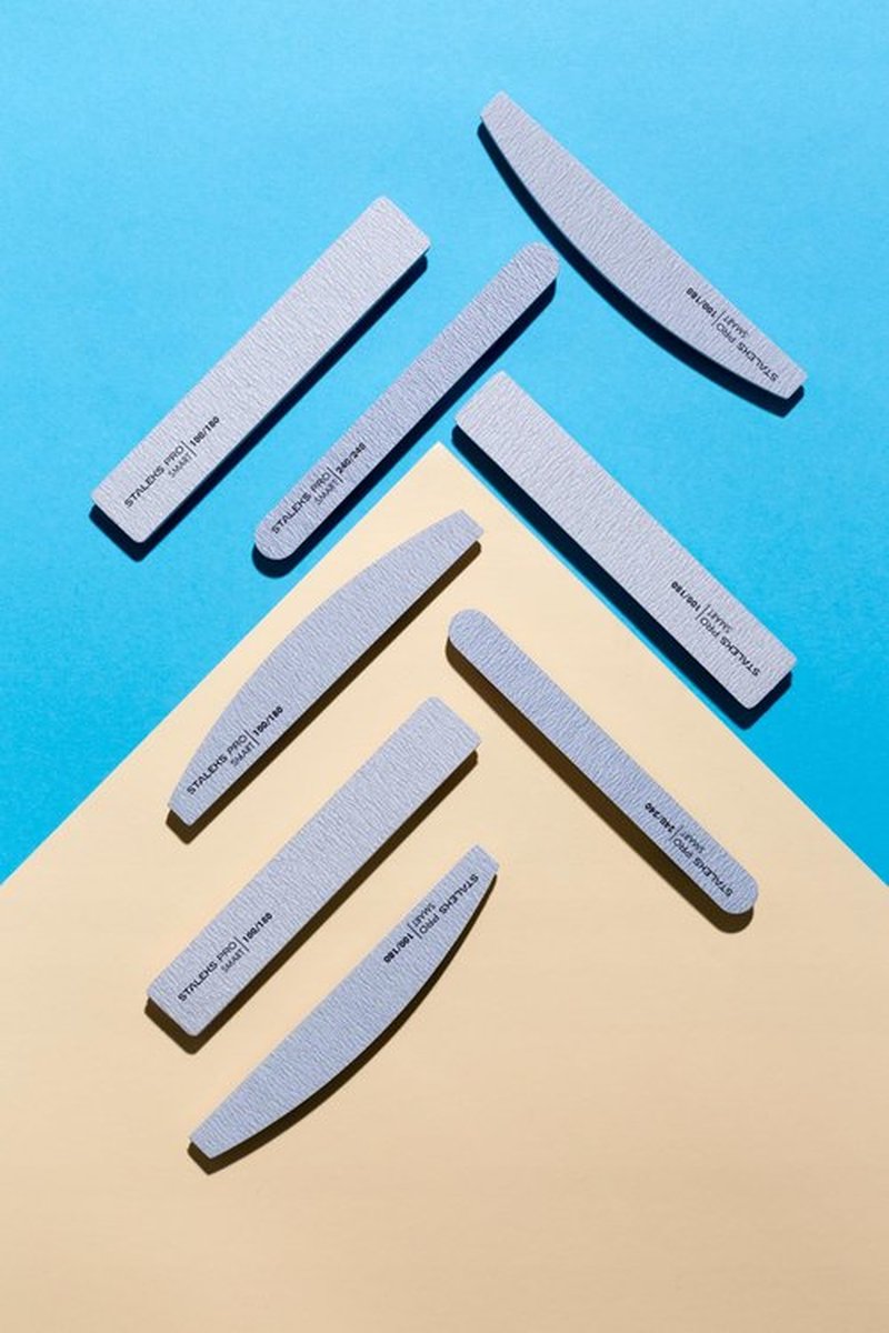 STALEKS PRO Expert 40 Crescent Mineral Nail File (100/150 Grit, 25 Pcs) – Professional Double-Sided File for Artificial & Thick Natural Nails