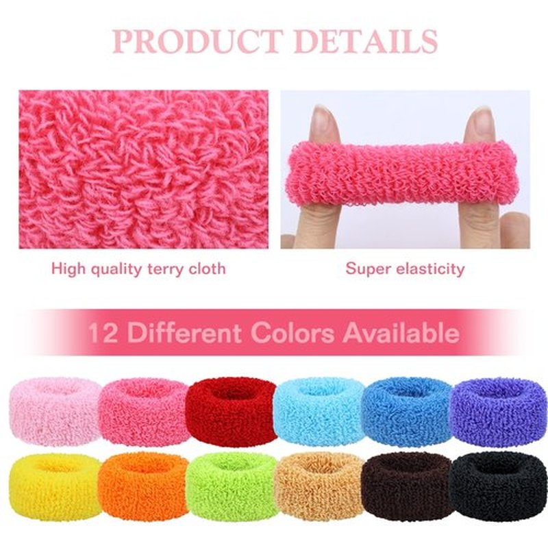 Dizila 36 Pieces Super Stretchy Knit Cloth Hair Ties Scrunchies Ponytail Holders Wool Loop Hair Elastics Accessories for Women Girls Teens Kids