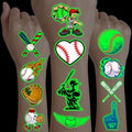 96PCS Baseball Pre-Cut Temporary Tattoos for Kids - Sports Themed Birthday Party Supplies, Fun Stickers for Boys & Girls, Party Favors, School Prizes, Summer Olympic Gifts (Glow in the dark)