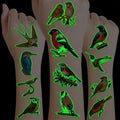 96 PCS Small Rainforest Bird Luminous Pre-Cut Temporary Tattoos Birthday Party Decorations Supplies Favors Hawaiian Summer Hummingbird Glow in The Dark Stickers Boys Gift School Rewards (Luminous)