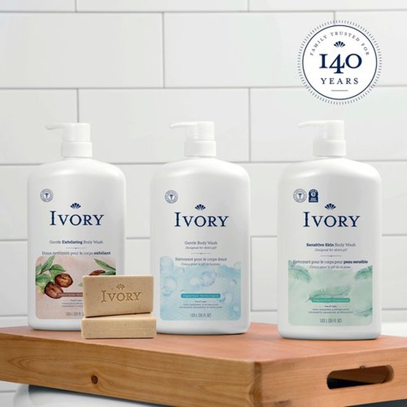 Ivory Exfoliating Bath Bar Soap, Designed for Whole Family with Plant-Based Cleansers, Made Without Heavy Perfumes, Parabens or Phthalates, Warm Vanilla + Oat Milk Scent, 3.17 oz (8 Count)
