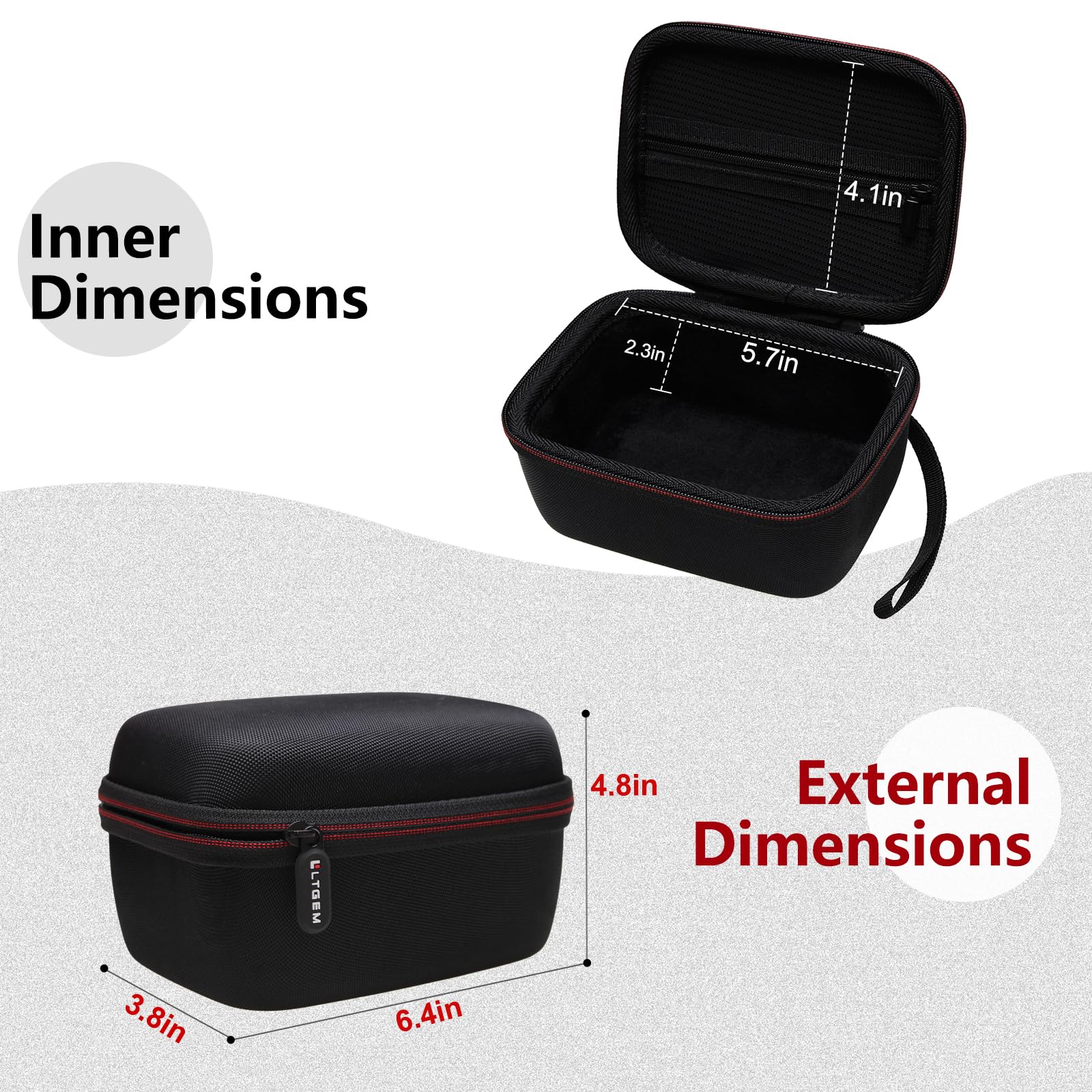 LTGEM Electric Shaver Case Compatible with FlexSeries Electric Head Hair Shaver, Bald Head Waterproof Razor Cases-Travel Protective Carrying Storage Bag (Only Case)