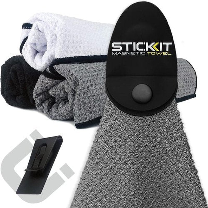 STICKIT Magnetic Sports Towel - Quick-Dry Microfiber with Deep Waffle Pockets | Ideal for Gym & Yoga
