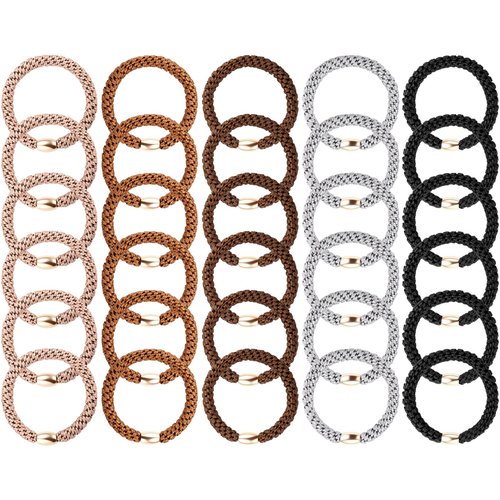 Hair Ties No Damage, Funtopia 30 Pcs Ponytail Holders Braided Hair Ties for Thick Hair, Elastics Hair Bands for Women Hair
