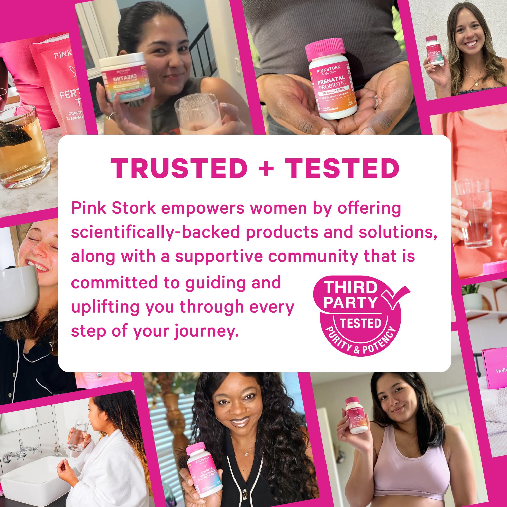 Pink Stork Postpartum Hair Loss Gummies | Biotin, Pantothenic Acid, Vitamin E, B6, B12 | Postnatal Hair Growth + Regrowth Support | Breastfeeding-Friendly | Postpartum Essentials | 60 Gummies