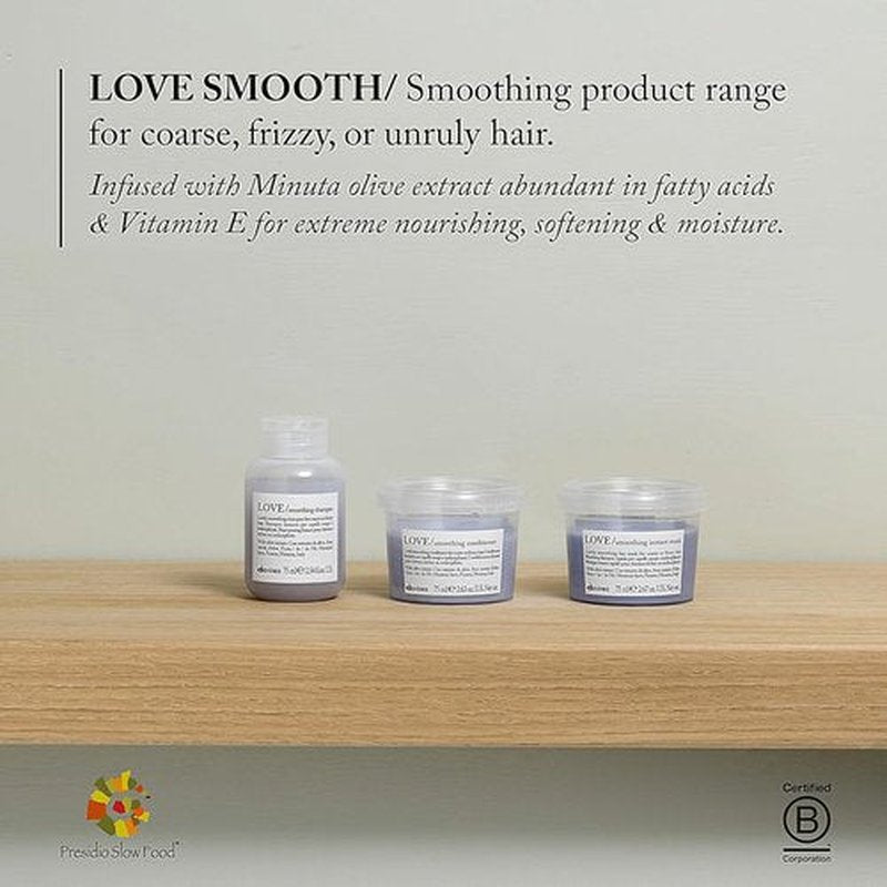 Davines LOVE Smoothing Shampoo - Gentle Cleansing for Frizzy Hair | Smooth, Soft, and Shiny Finish