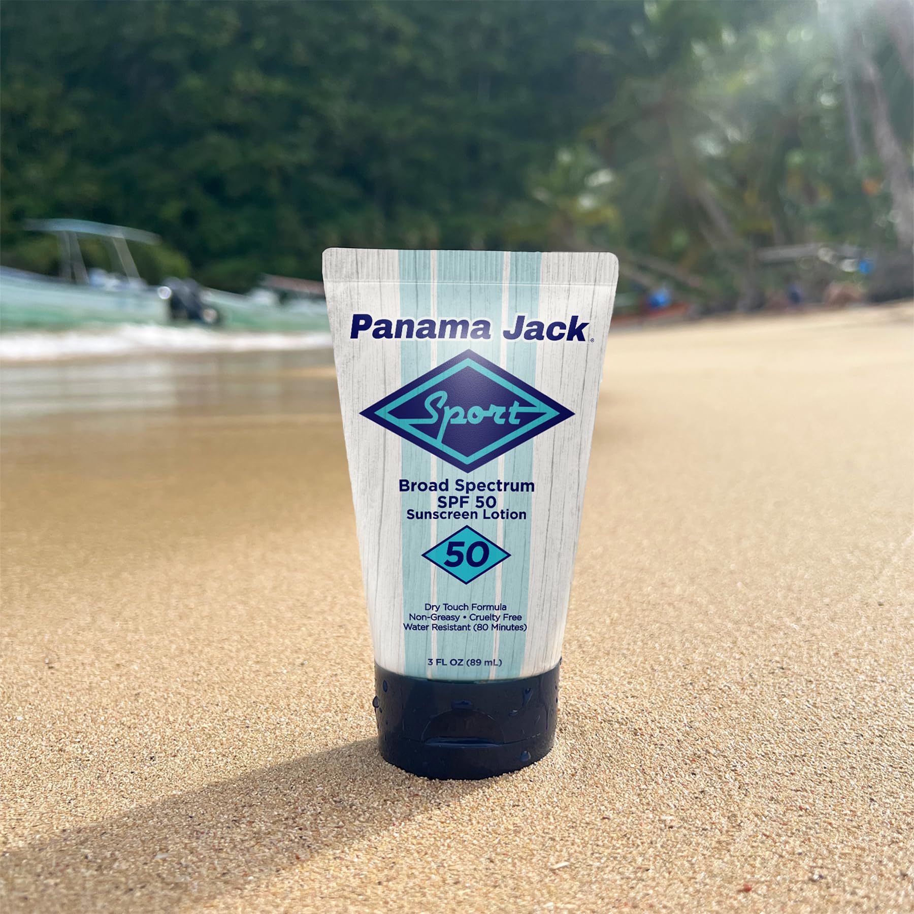 Panama Jack Sport Sunscreen Lotion - SPF 50, Broad Spectrum UVA/UVB Protection, Non-Greasy, PABA, Paraben, Gluten & Cruelty Free, 3 FL OZ (Pack of 1)