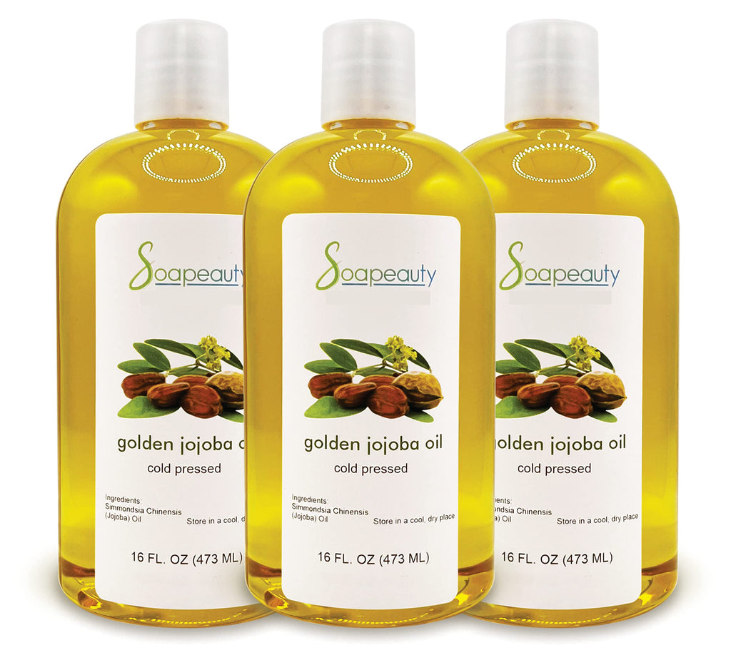 Soapeauty Golden Jojoba Oil | 100% Pure & Natural | Unrefined, Cold Pressed, Hexane Free | Moisturizing Oil for Skin, Face, Hair & Nails | 48 fl oz