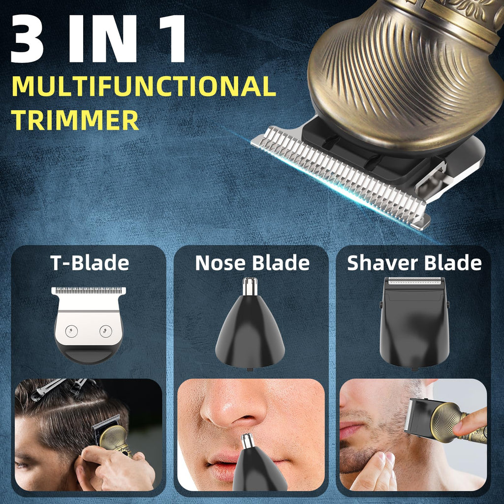 REHOYO Clippers and Trimmers Set, Beard Trimmer, Electric Razors Shaver for Men, Professional Hair Clipper for Barbers Hair Cutting Set, Mens Grooming Kit w/Mustache Nose Hair Trimmer, Gifts for Him