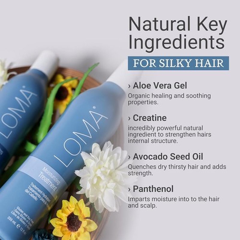 Loma Hair Care Moisturizing Shampoo & Treatment Duo - Nourishing Formula for Healthy Hair