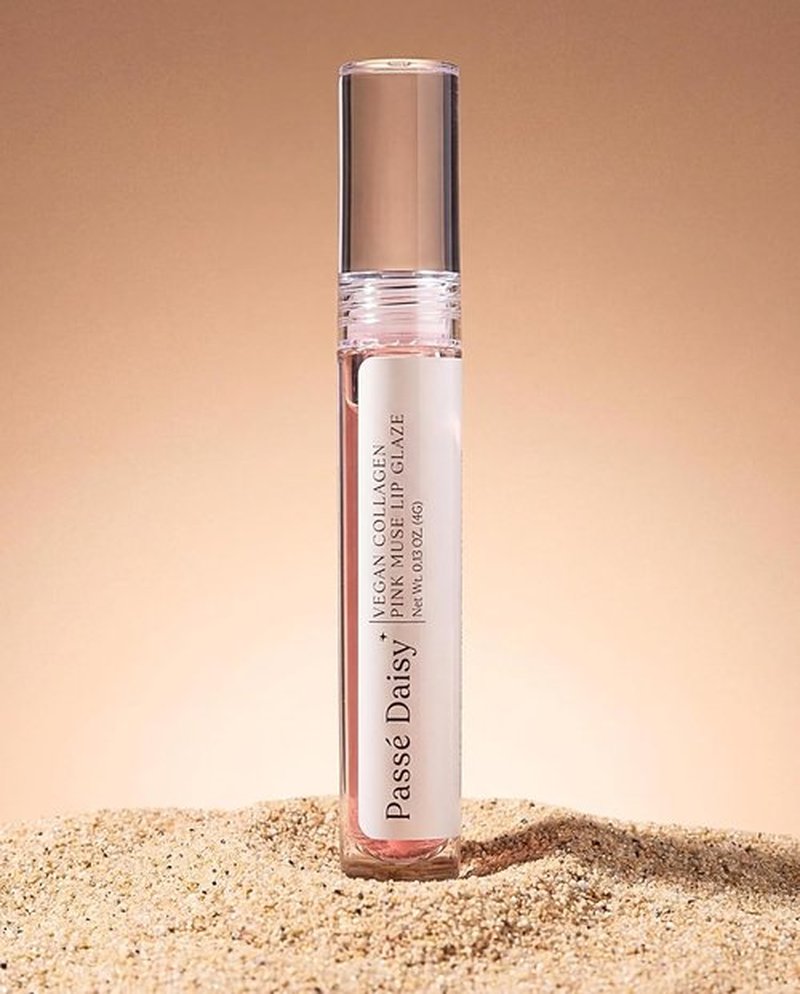 Skiennix Vegan Collagen Lip Glaze Balm - Pink Muse Silky Sheer Gloss for Hydrating Shine | Full-Size Tinted Hydration