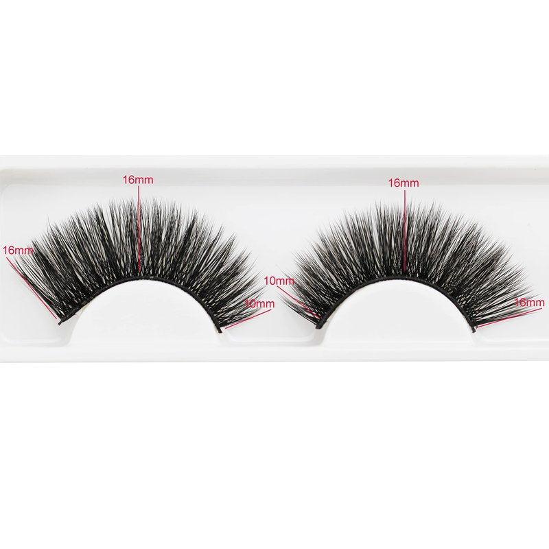 Vayator 16 Pairs False Eyelashes Natural Wispy Fluffy Dramatic Volume Fake Lashes Extension Handmade Cruelty-free Eyelash (D057)