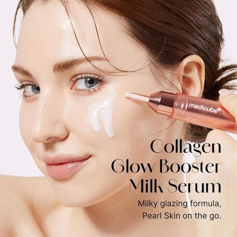 Medicube Collagen Glow Booster Milk Serum - Radiant Hydration with Niacinamide & Hydrolyzed Collagen - 0.50 oz