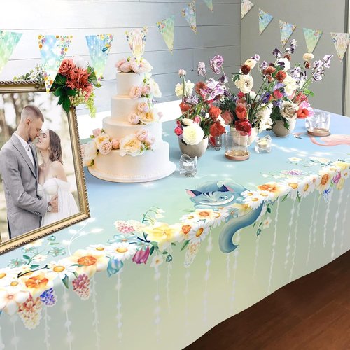 Cheerland Floral Tablecloth - 9x5 ft Alice in Wonderland Theme for Easter & Birthday Celebrations