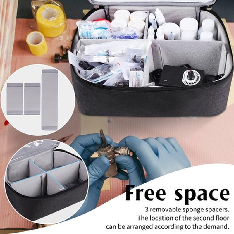 Tattoo Carrying Case Tattoo Supplies Organizer Tattoo Kit Case for Tattoo Equipment Portable Tattoo Supplies Travel Storage Bag for Tattoo Stencil Printer, Tattoo Ink, Tattoo Equipment, Bag Only