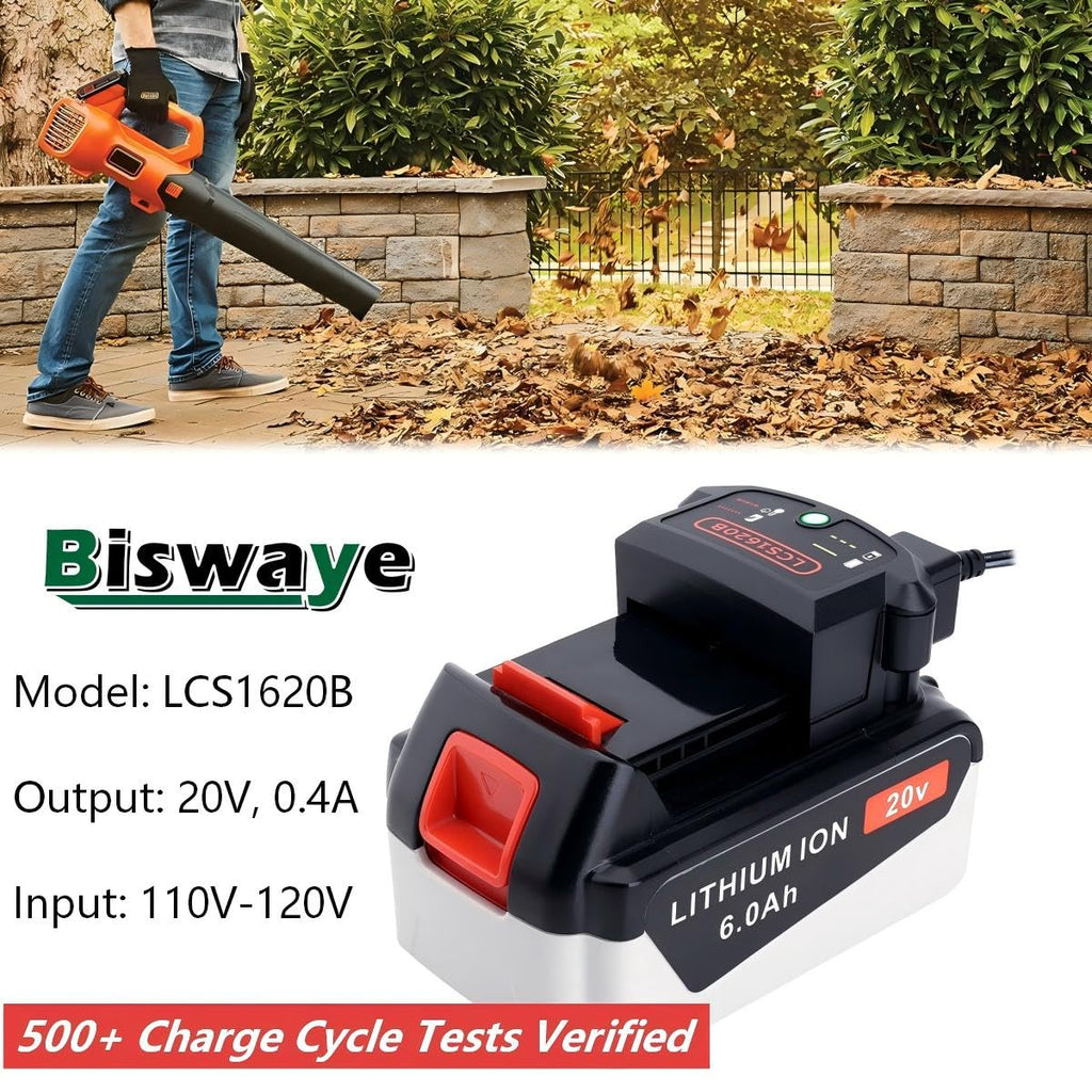 Compatible with Black&Decker 20V Lithium Battery Charger, LCS1620B Charger