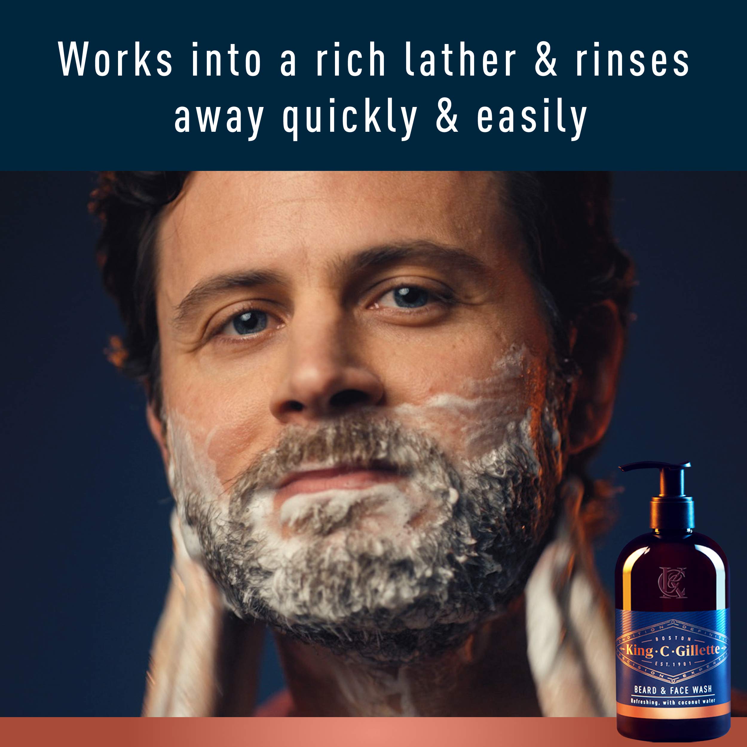 King C. Gillette Complete Men's Beard Care Gift Kit, Double Edge Safety Razor, Beard and Face Wash, Beard Oil, Beard Balm, Shave Gel